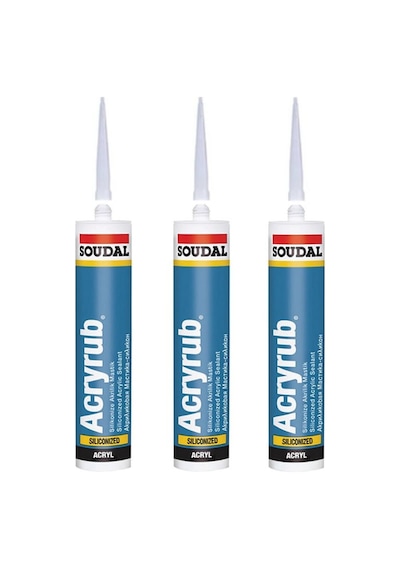 Soudal Silikonize Mastik Yapıştırıcı Altınmeşe 500gr 3 Ad Duşakabin Pencere Derz Su Geçirmez Boyanı