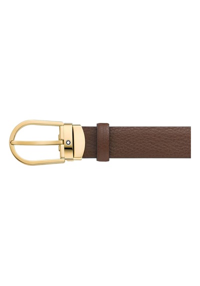 Montblanc At Nalı Tokalı Kahverengi 30 Mm Deri Kemer 129423