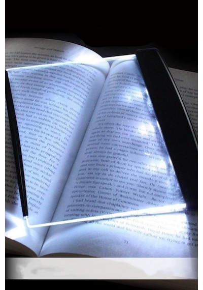 Kitap Aydınlatıcı Led Panel Okuma Çerçevesi Işıklı Kitap Ayracı Siyah