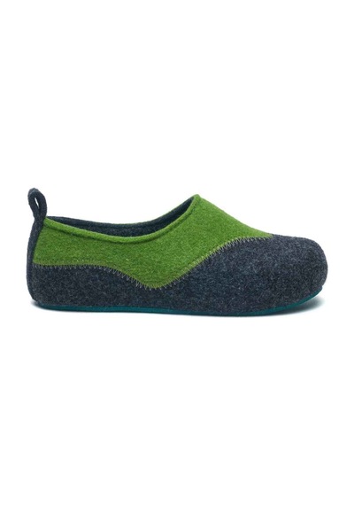 Comfortfusse Yewsh - Kadın Ortopedik Yün Keçe Ev Ayakkabısı Koyu Gri Yün