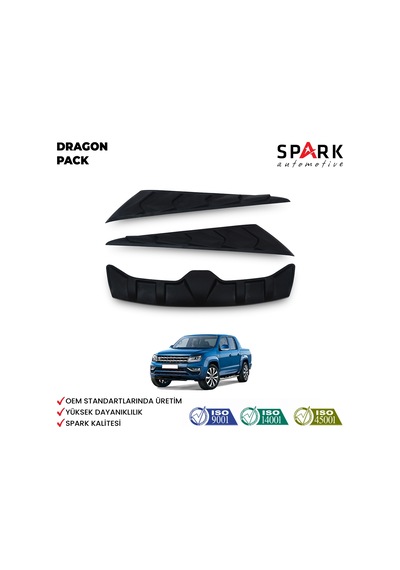 Volkswagen Amarok 2010-2022 Yıl Aralığı Uyumlu Dragon Pack 3 Parça Siyah