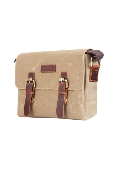 Gillario Design 01 Kanvas - Deri Camel Omuz Çantası