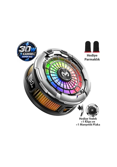 Memo Cx26 Ultra 30w Manyetik Telefon Soğutucu Rgb Magsafe Mobil Oyun Soğutucusu Yapay Zeka Destekli