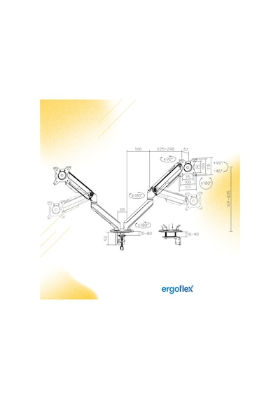 Ergoflex X16 Çift Kol 17-32 İnch 2-9 Kg Amortisörlü Monitör Standı 2026 Versiyon