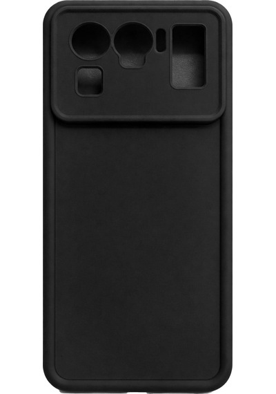 Mi 11 Ultra Ve Mi 11 Uyumlu Kamera Çıkıntılı Mat Silikon Telefon Kılıfı Siyah