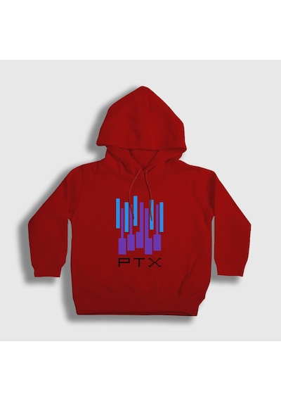 Presmono Unisex Çocuk Ptx Pentatonix Kapüşonlu Sweatshirt Kırmızı