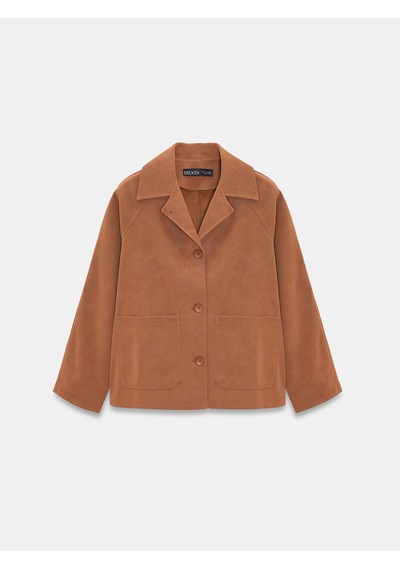Dilvin 60777 Cepli Süet Ceket-camel Camel