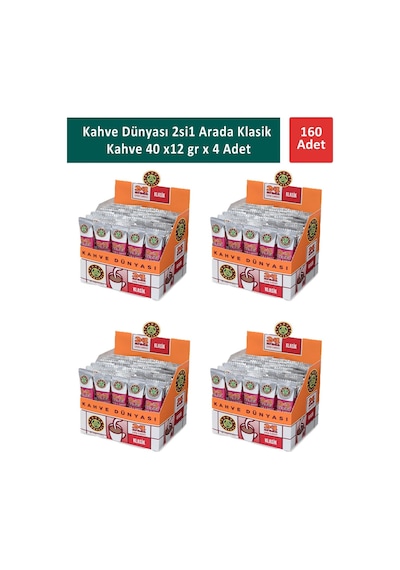 Kahve Dünyası 2si1 Arada Klasik Kahve 4'lü 40 x 12 G