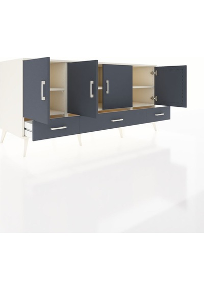 Kronos Konsol 6 Raflı 3 Çekmeceli 4 Kapaklı 176x59x83 Aytaşı-antrasit/antrasit Antrasit/antrasit