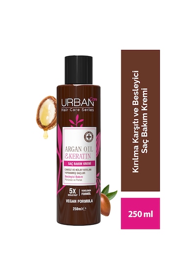 Argan Yağı & Keratin Kolay Kırılan Yıpranmış Saçlara Özel Saç Bakım Kremi 250ml-vegan