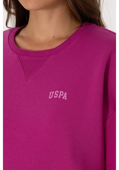 U.S. Polo Assn. Kadın Fuşya Şardonlu Bisiklet Yaka Basic Sweatshırt 50313586-VR023
