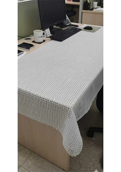İp Desenli Masa Örtüsü Kaliteli Hasır 140 X 350 Cm Şeffaf Masa Ör Çok Renkli