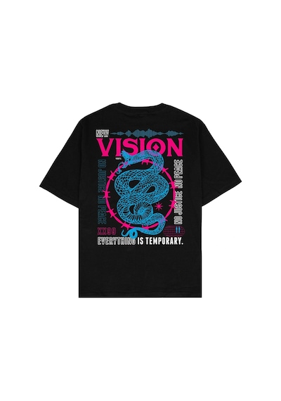 Startmore Adrift New Vision Siyah Oversize Unisex T-shirt Siyah