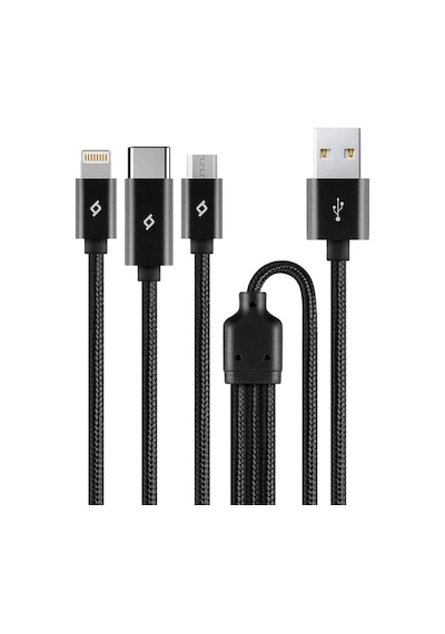 Alumicable Trio Şarj Kablosu 1mt. Type-c, Lightning, Micro Usb Standart