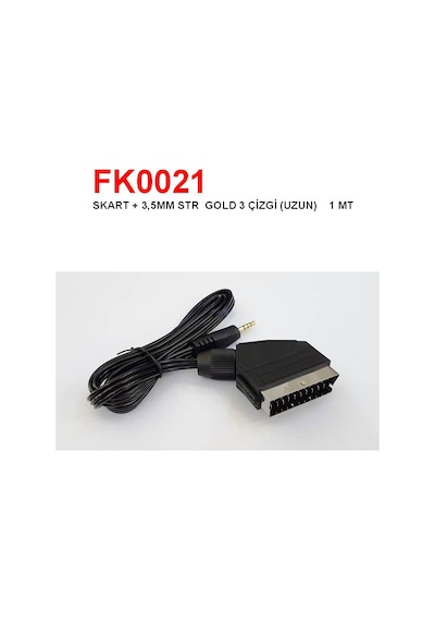 Swat Scart 3.5 Mm Stereo 3 Çizgi Uzun 1 M. Av Kablosu Fk0021
