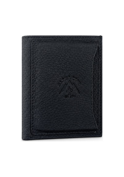 Alphaclub Bag Erkek Hakiki Deri Mat Siyah Kartlık Bölmeli Cüzdan Ve Kartlık