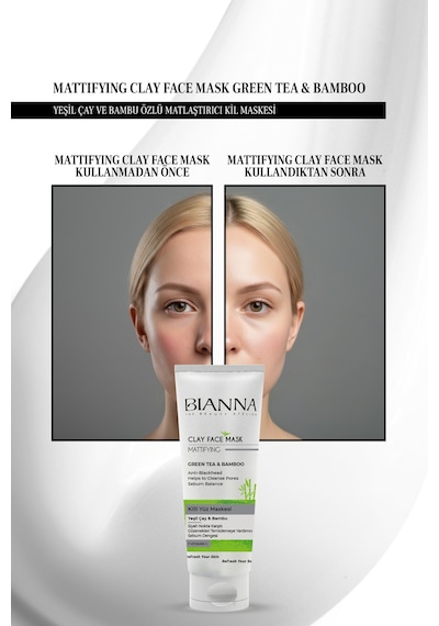 Yeşil Çay Ve Bambu Özlü Kil Maskesi C Vitaminli 200ml Yüzmask