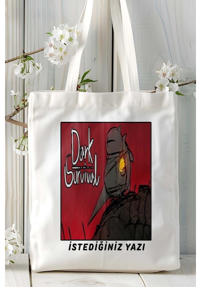 Art Hediye Dark Survival Mobil Oyun Baskılı Bez Çanta Omuz Çantası Çift Tafaflı Baskı Kişiye Özel 1 Çok Renkli