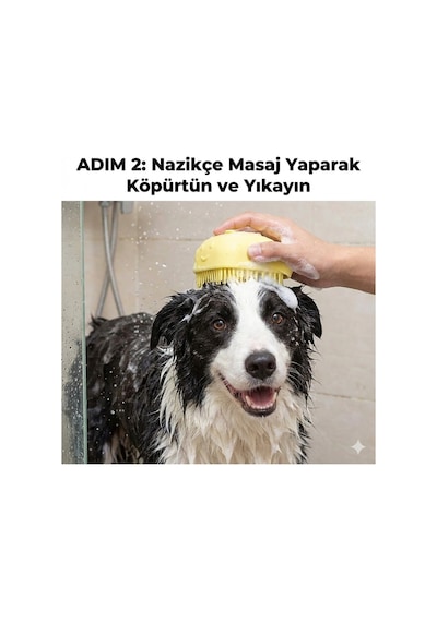 Büro Ev Ofis Evcil Köpek Hayvanı İçin Şampuan Hazneli Silikon Yıkama Tarak Fırçası