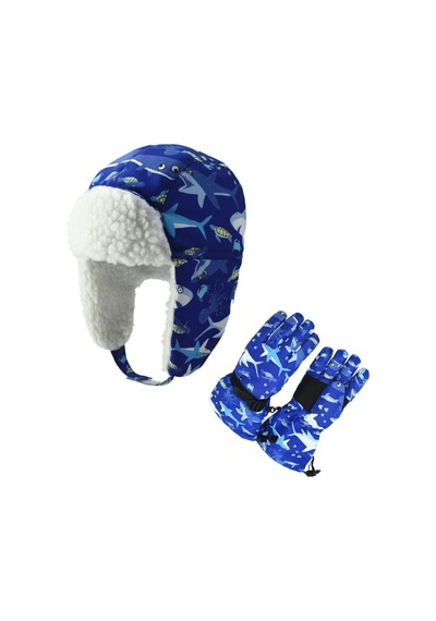 Su Geçirmez Erkek Çocuk Kar Bere Eldiven Set 4-8 Yaş Kayak Snowboard Bere Eldiven Set Mavi Shark Mavi Su Geçirmez Erkek Çocuk Kar Bere Eldiven Set 4-8 Yaş Kayak Snowboard Bere Eldiven Set Mavi Shark Mavi