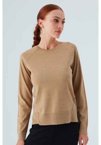Peraluna Vanessa Pullover Merino Yünlü Yanları Yırtmaçlı Ince Kadın Triko Kazak Camel Melanj-camel Camel Peraluna Vanessa Pullover Merino Yünlü Yanları Yırtmaçlı Ince Kadın Triko Kazak Camel Melanj-camel Camel