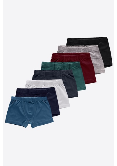 Malabadi Erkek Çocuk Karışık Renk 8 Li Paket Pamuk Elastan Boxer 209 Renkli