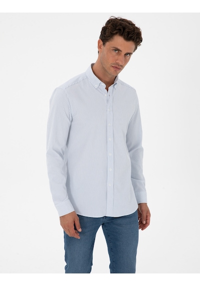 Pierre Cardin Erkek İndigo Gömlek Desenli 50311396-vr028 İndigo