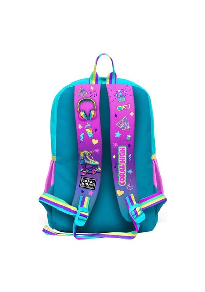 Coral High Kids Pembe Turkuaz Kulaklık Paten Desenli 3 Lü Okul Çanta Seti Set0123754 Çok Renkli