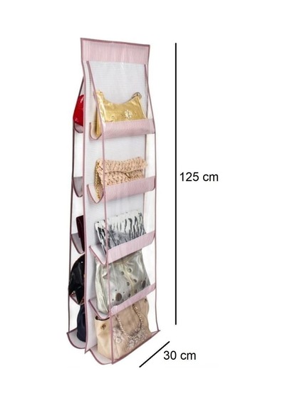 Çanta Organizer 10'lu 37 X 125cm Dolap Düzenleyici - Plastik - Siyah Diğer