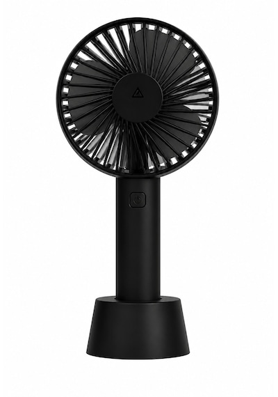 Mini Şarjlı Standlı El Vantilatörü Fanı Soğutucu Vantilatör Siyah