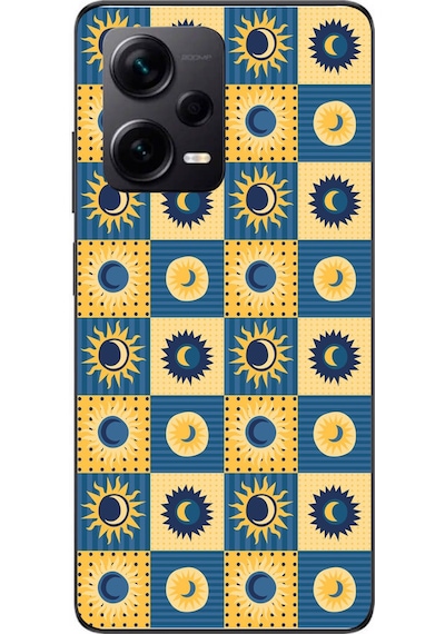 Redmi Note 12 Pro Plus Uyumlu Damalı Papatyalar Baskılı Silikon Kılıf Renkli