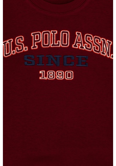 U.S. Polo Assn. Erkek Çocuk Bordo Bisiklet Yaka Sweatshirt 50313843-VR014