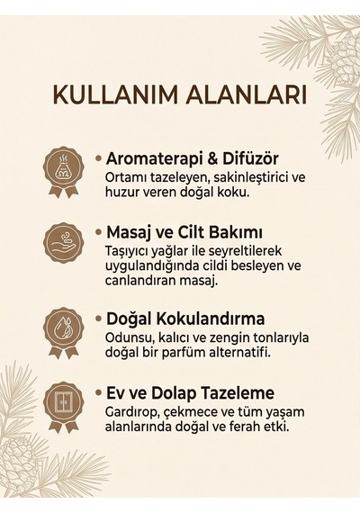3 Adet Sedir Ağacı Yağı 20 Ml - Cedarwood Essential Oil Diğer
