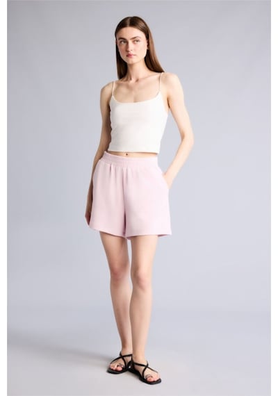 Defacto Relax Fıt Elastik Bel Açık Pembe Bermuda Şort H0575ax26smpn38 Pembe-pn38