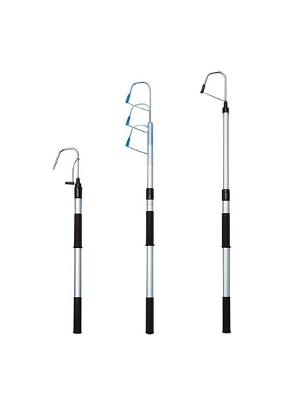 Teleskopik Aluminyum Balık Kancası . Çap Ø30mm, L.800-1205mm Inox Kanca Ø8mm X W.100mm