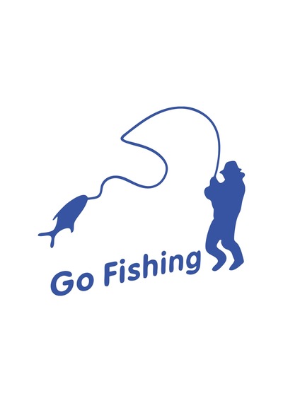 Go Fishing Araba Sticker 17x17 Cm Mavi
