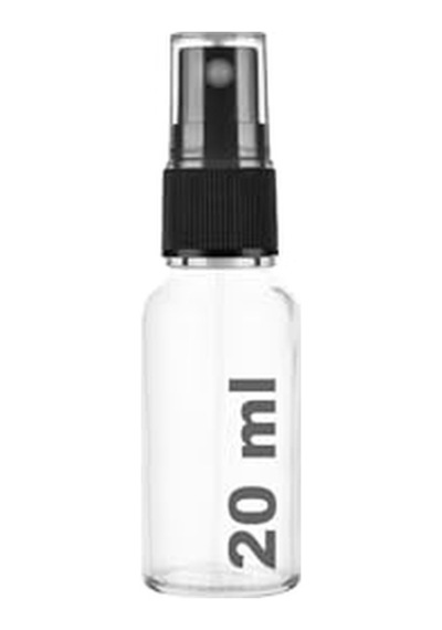 20 Ml Kapaklı Sprey Şişesi 20 Cc Fısfıs Kolonya Dezenfektan Cam Şişe 2 Adet Şeffaf Şişe Siyah Sprey, 20 Ml