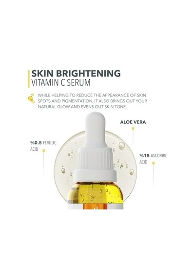 Aydınlatıcı Vitamin C Serum 30 Ml Ascorbıc Acıd%15 Ferulıc Acıd%0.5 Aloe Vera