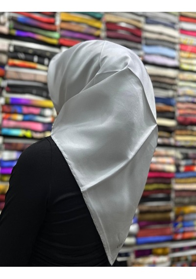 BELLİ Düz Fon İpek Twill Eşarp 4053 Gümüş - 03