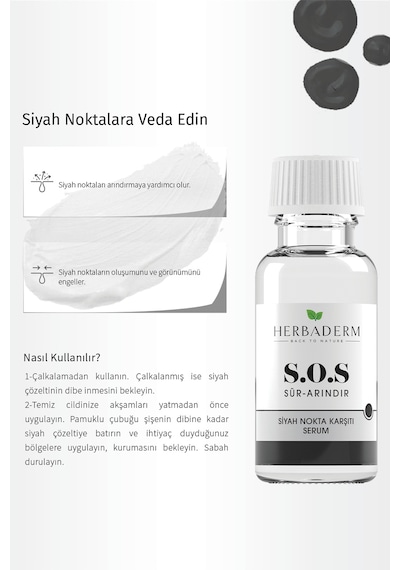 Herbaderm Sos Siyah Nokta Oluşumuna Karşı Cilt Bakım Serumu 20 ML