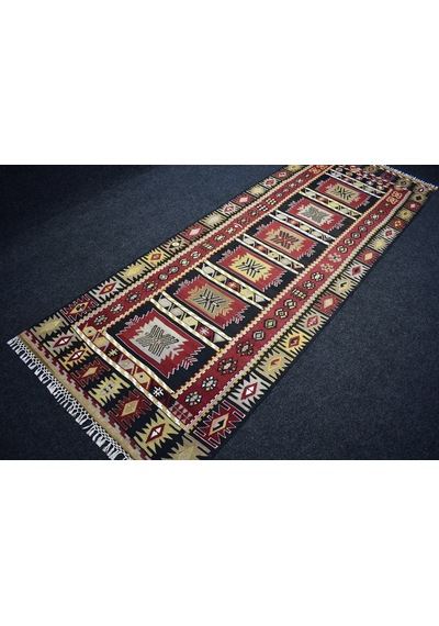 Zehra Abla Halı Yeni El Dokuma Otantik Karabağ Yolluk Yün Kilim 6934 Çok Renkli