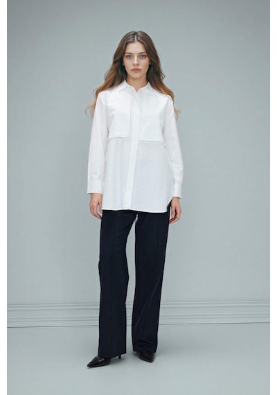 Defacto Regular Fit Poplin Uzun Kollu Tunik G9243ax26spwt32 Beyaz-wt32
