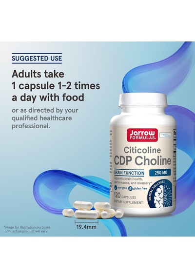 Jarrow Formulas, Citicoline, Cdp Choline, 250 Mg, 120 Capsules Orijinal Usa Menşeii Dmmedicineden