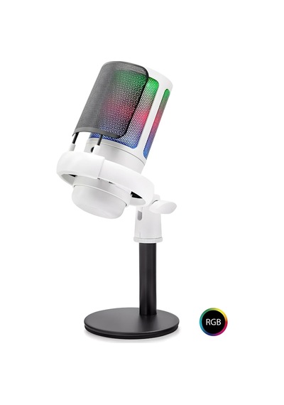 Mıxrec W24 Rgb Usb Type-c Profesyonel Mixer Kontrollü Gaming Mikrofon Beyaz
