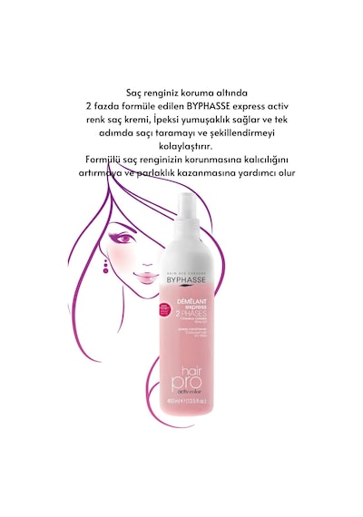 Byphasse Boyalı ve Kuru Saçlara Özel Çift Fazlı Renk Koyucu Vegan Sıvı Saç Kremi 400 ML