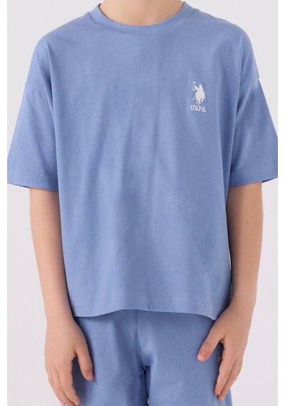 U.S. Polo Assn. Erkek Çocuk Kirli Mavi Bermuda Takımı 5274-43675 İndigo