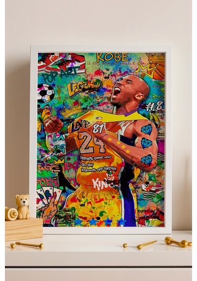 Kobe Bryant Çerçeveli Tablo Basketbol Severlere Hediye Street Art