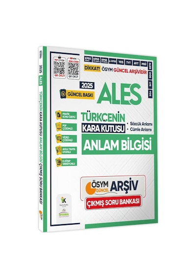 2025 Ales Türkçenin Kara Kutusu Ösym Çıkmış Soru Bankası 4lü Set Konu Özetli Video/pdf Çözümlü