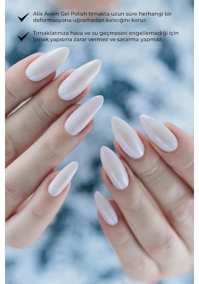 Alix Avien İnci Beyaz Kalıcı Oje 52-yoğun Renk Veren Jel Oje 12 Ml-nail Uv Gel Polish 52