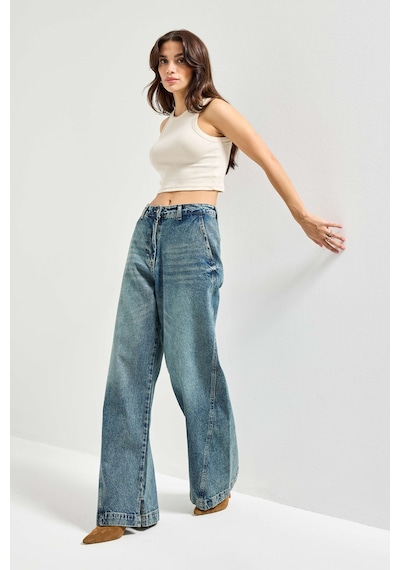 Itsbasic Kadın T.kot Rengi 4w5-31 Barrel Fit Bol Kesim İç Boy 83cm %100 Koton Denim Jean